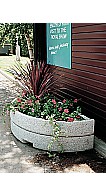 Contoured Concrete Semi-Circular Planter